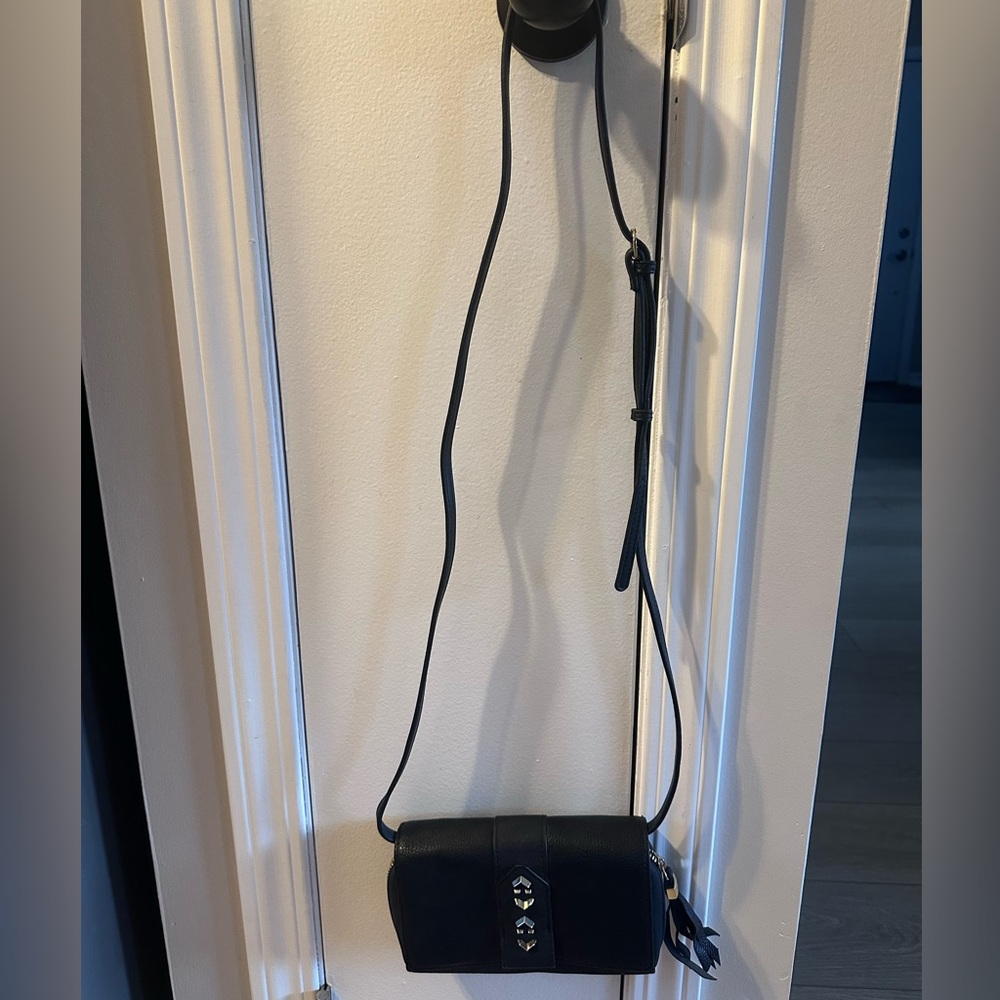 Stella & Dot Black Crossbody Bag with Gold Accents